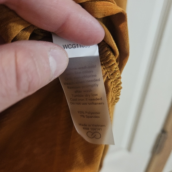 CALIA Women's Tissue Texture Long Sleeve Golf Crew: GOLDEN WARMTH: NWT: SIZE M - Picture 5 of 6